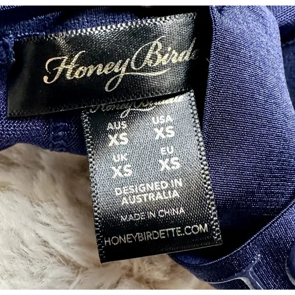 RARE🔥 Honey Birdette ELVIS💙 Navy Blue Backless Brief XS